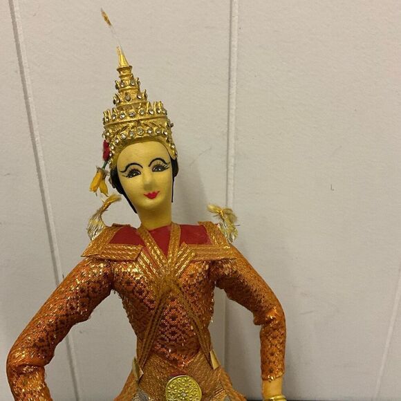 Vintage Thailand Thai Ethnic Doll Dancer Figurine on Stand Classical - Picture 2 of 10